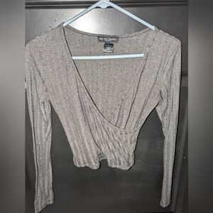 SEE YOU MONDAY Cropped Wrap Top Sz M